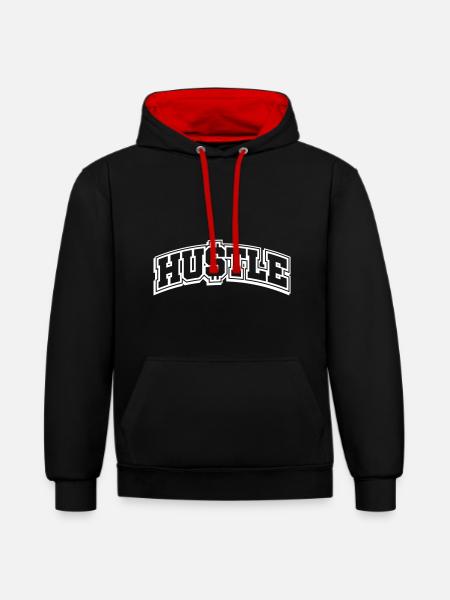 Hustle Business - Contrast hoodie - black/red