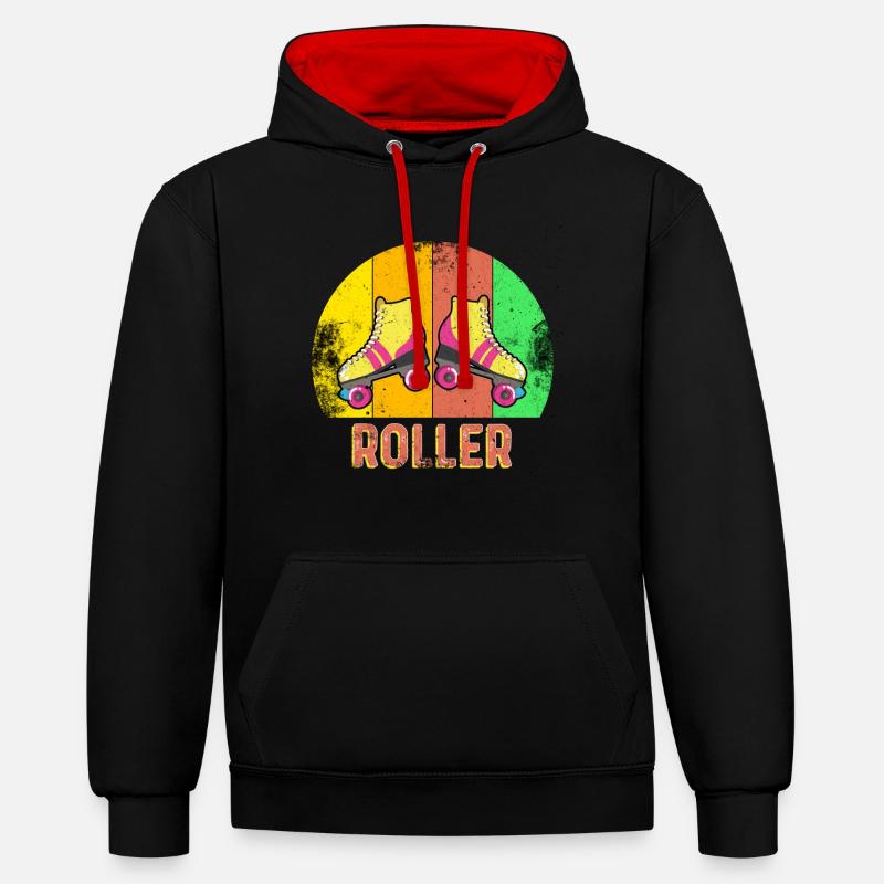 Rollerblades rollers - Sweat à capuche contrasté - noir/rouge