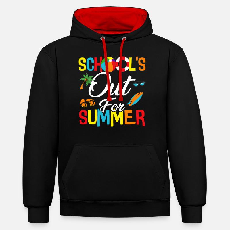 Écoles pour l’été - Sweat à capuche contrasté - noir/rouge
