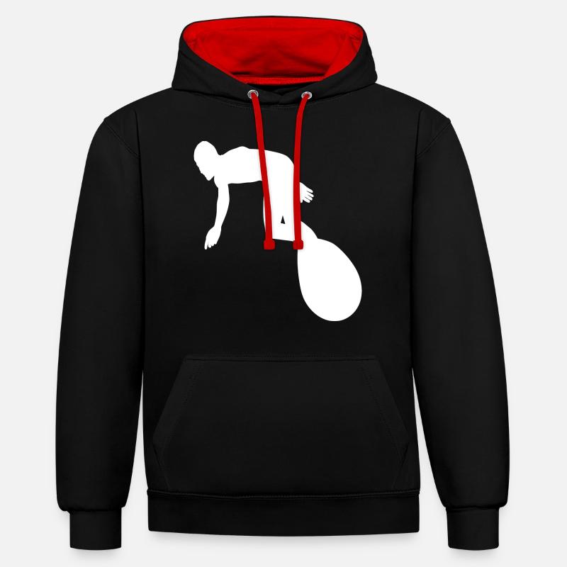 Surfeurs surfeurs surf surfeurs surfeurs - Sweat à capuche contrasté - noir/rouge