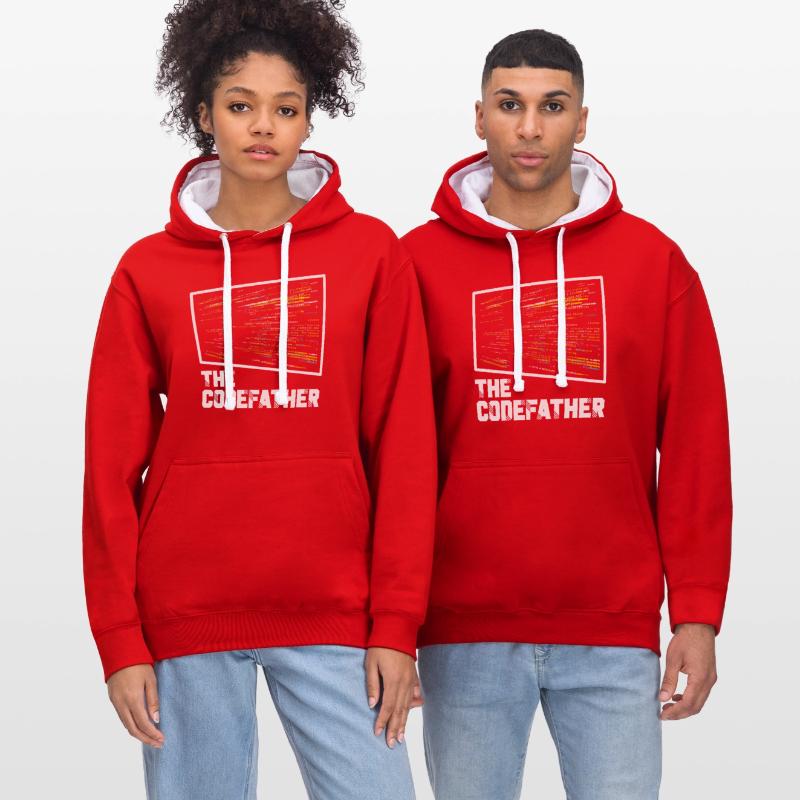The Codefather Programmer Coding Coder Funny Kontrast-Hoodie