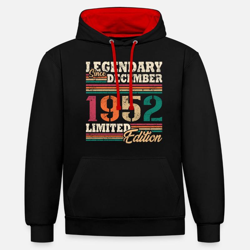 Légendaire Décembre 1952 édition limitée - Sweat à capuche contrasté - noir/rouge