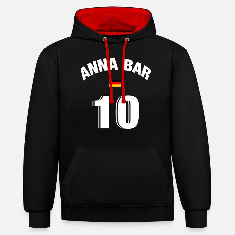 Ann Bar Team Allemagne - Sweat à capuche contrasté - noir/rouge
