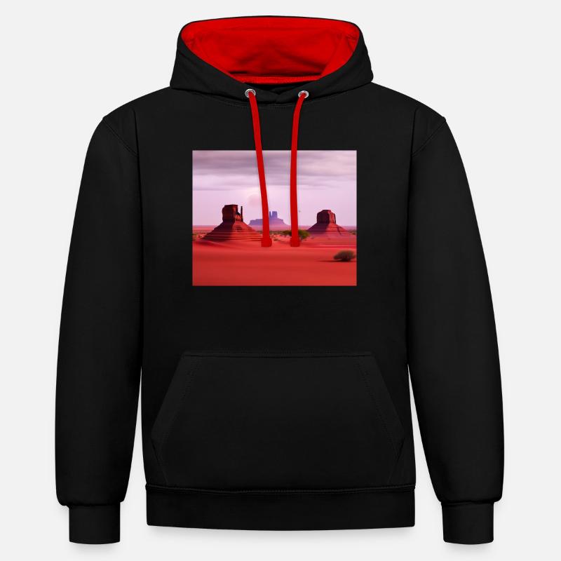 Monument Valley - Sweat à capuche contrasté - noir/rouge