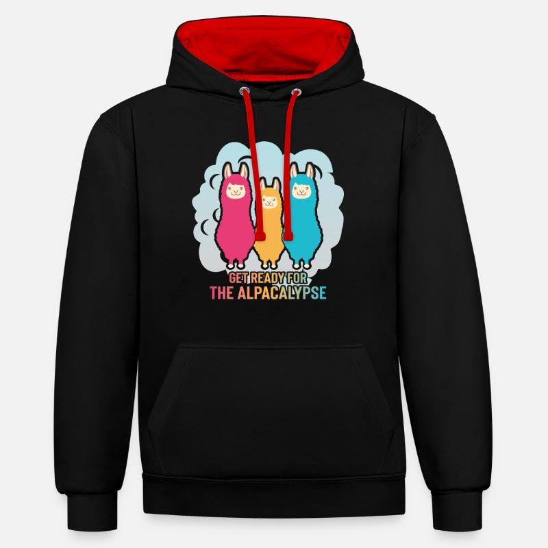 Alpacalypse Alpaca Apocalypse - Contrast hoodie - black/red