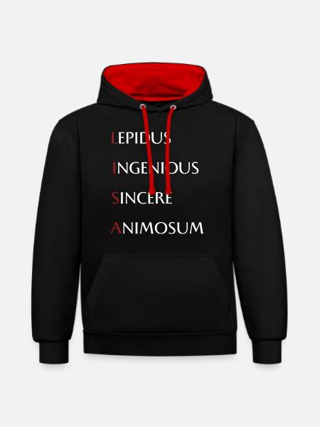 Lisa - Kontrast-Hoodie - Schwarz/Rot