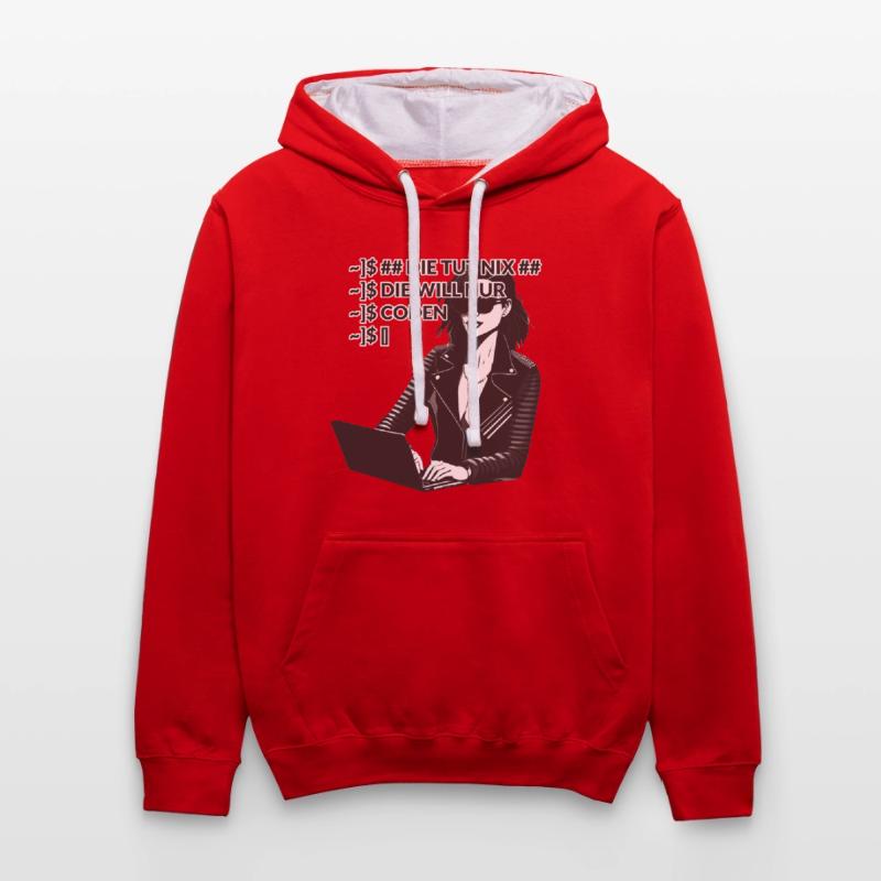 Coden Programmieren Programmiererin Kontrast-Hoodie