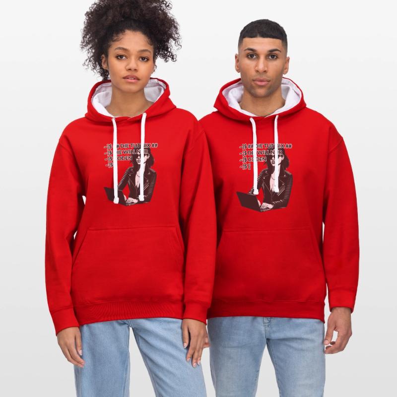 Coden Programmieren Programmiererin Kontrast-Hoodie