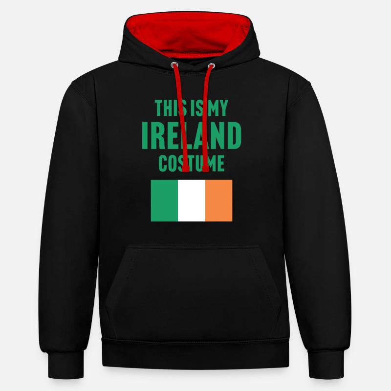 C’est mon costume d’Irlande - Sweat à capuche contrasté - noir/rouge