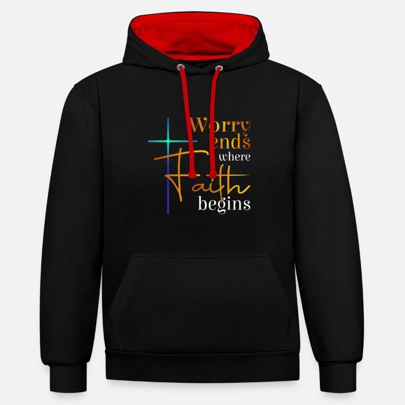 Fin de l’inquiétude - Sweat à capuche contrasté - noir/rouge