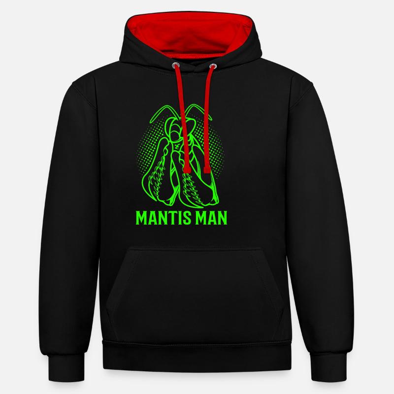 Mantis Gottesanbeter Gottesanbeterin - Kontrast-Hoodie - Schwarz/Rot