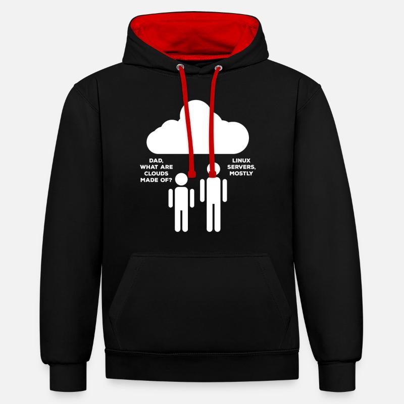 Cloud Linux - Sweat à capuche contrasté - noir/rouge