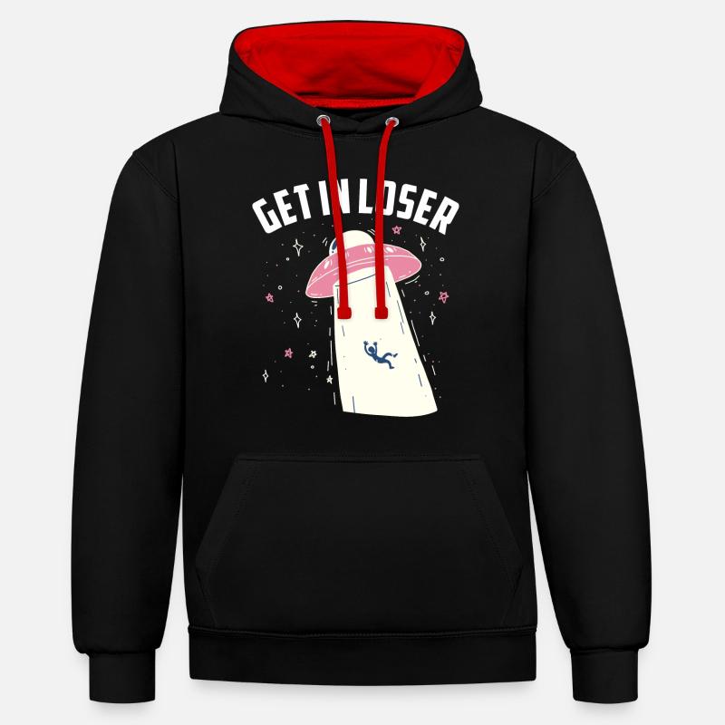 Entrez dans le perdant - Sweat à capuche contrasté - noir/rouge