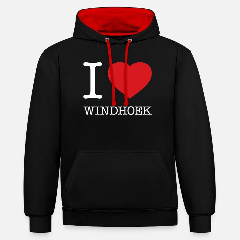 J’ADORE WINDHOEK - Sweat à capuche contrasté - noir/rouge