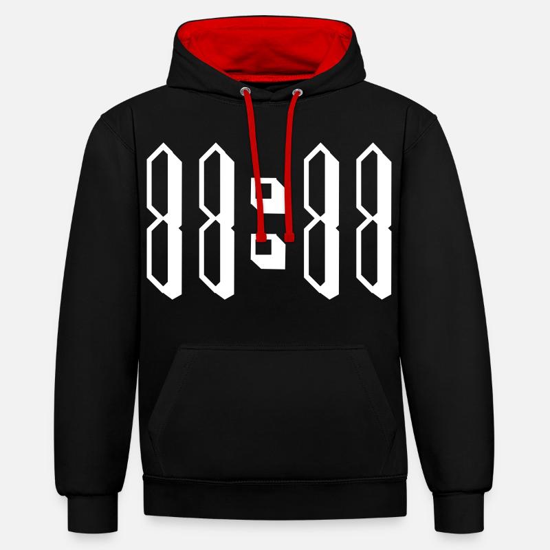 11:11 onze heures onze - Sweat à capuche contrasté - noir/rouge