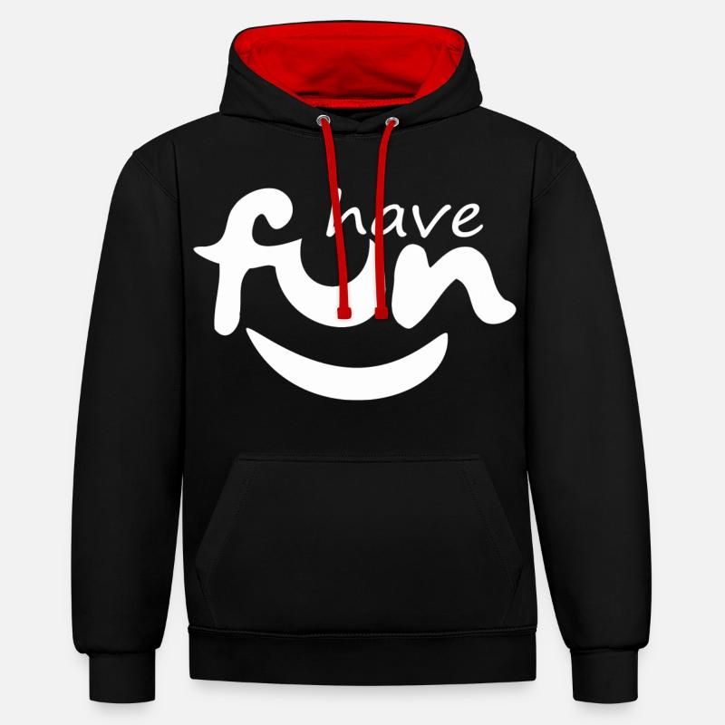 Drôle, amusez-vous - Sweat à capuche contrasté - noir/rouge