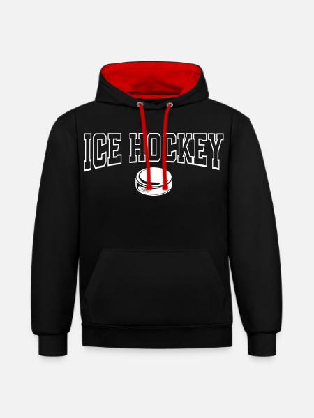 Eishockey  - Contrast hoodie - black/red