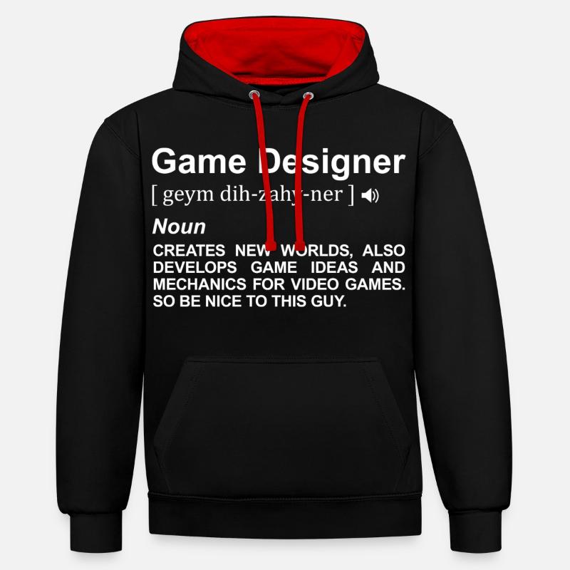 Signification du concepteur de jeu - Sweat à capuche contrasté - noir/rouge