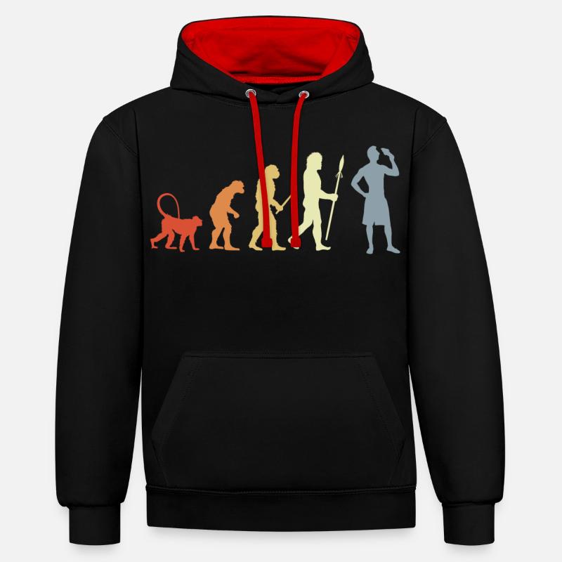 Evolution Amateurs de crème glacée - Sweat à capuche contrasté - noir/rouge