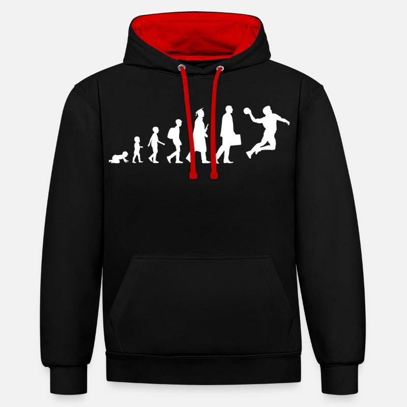 Evolution Handball - Sweat à capuche contrasté - noir/rouge