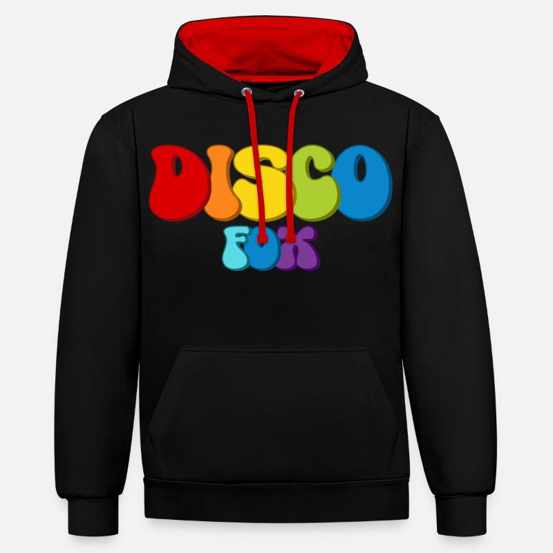 Disco Fox - Sweat à capuche contrasté - noir/rouge