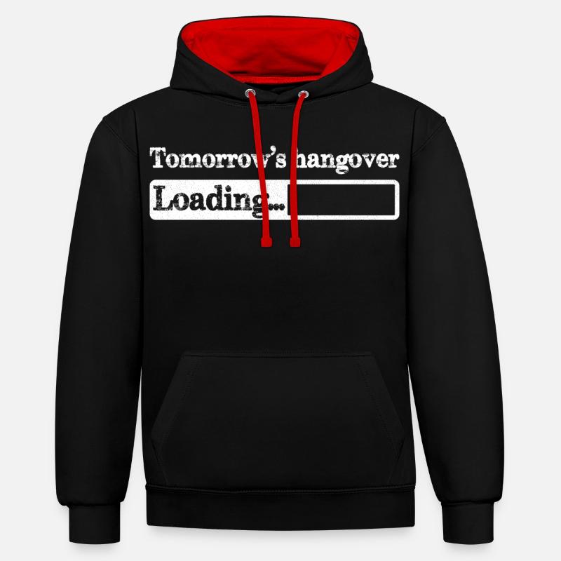 Tomorrow s hangover loading - Sweat à capuche contrasté - noir/rouge
