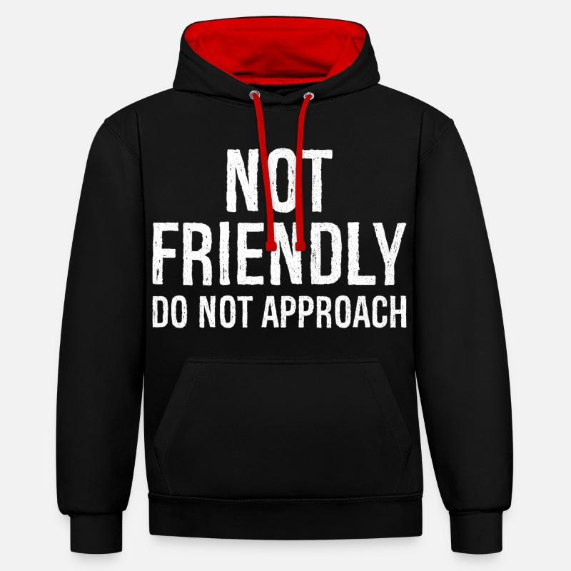 not friendly do not approach - Sweat à capuche contrasté - noir/rouge