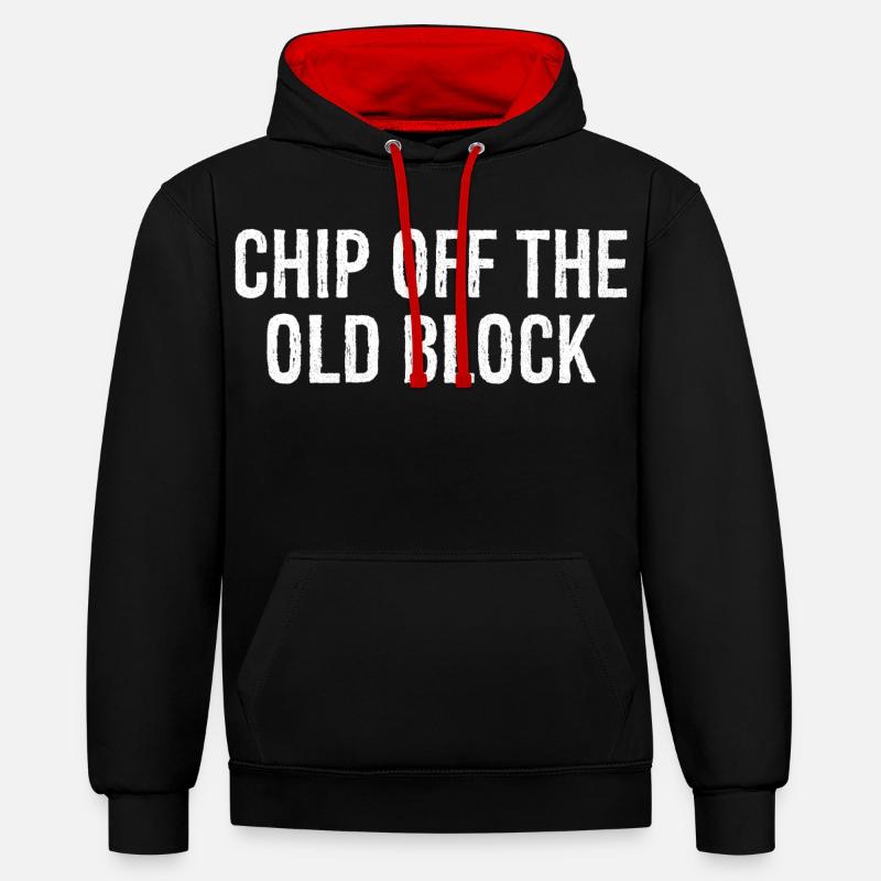 chip off the old block - Sweat à capuche contrasté - noir/rouge