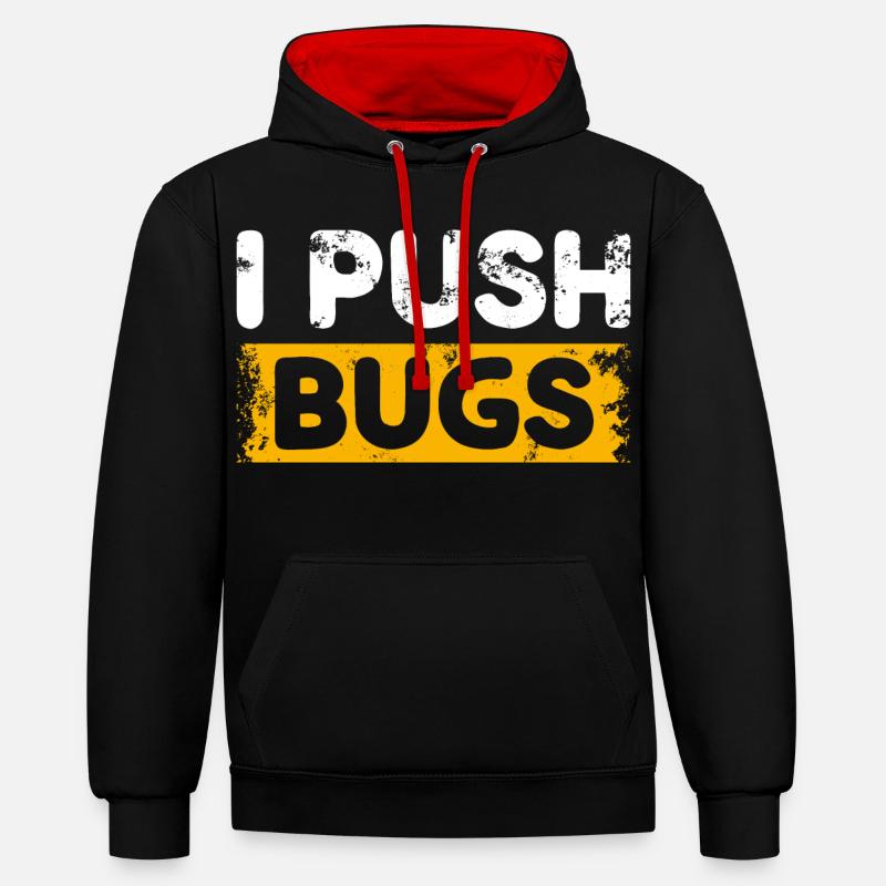 Programmeur Blagues drôles - Sweat à capuche contrasté - noir/rouge