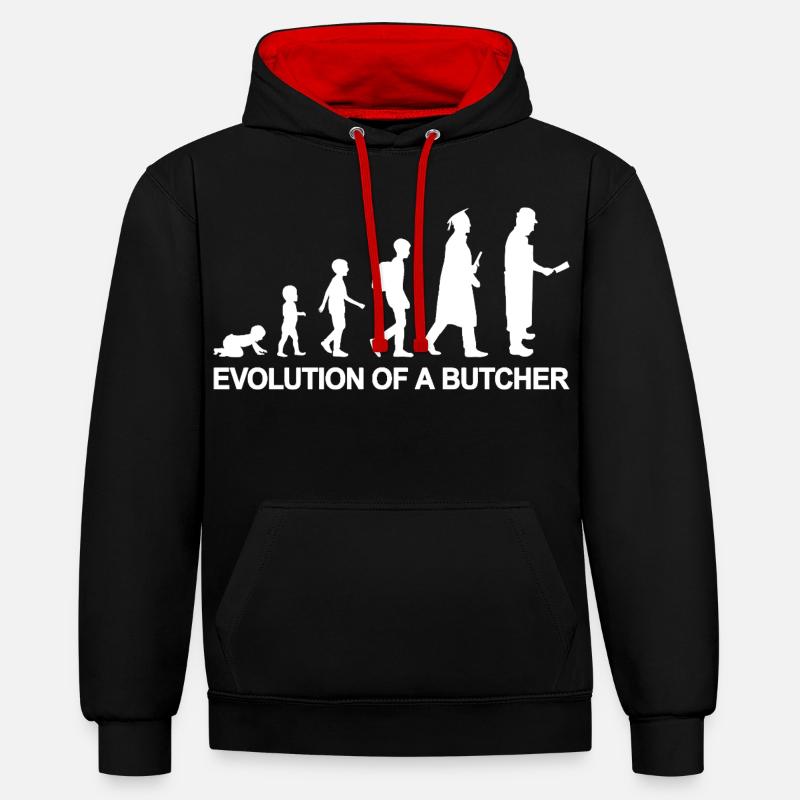 Boucher Evolution - Sweat à capuche contrasté - noir/rouge