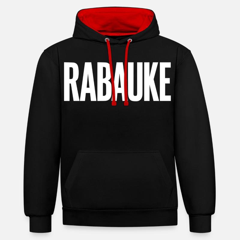 Rabauke - Kontrast-Hoodie - Schwarz/Rot