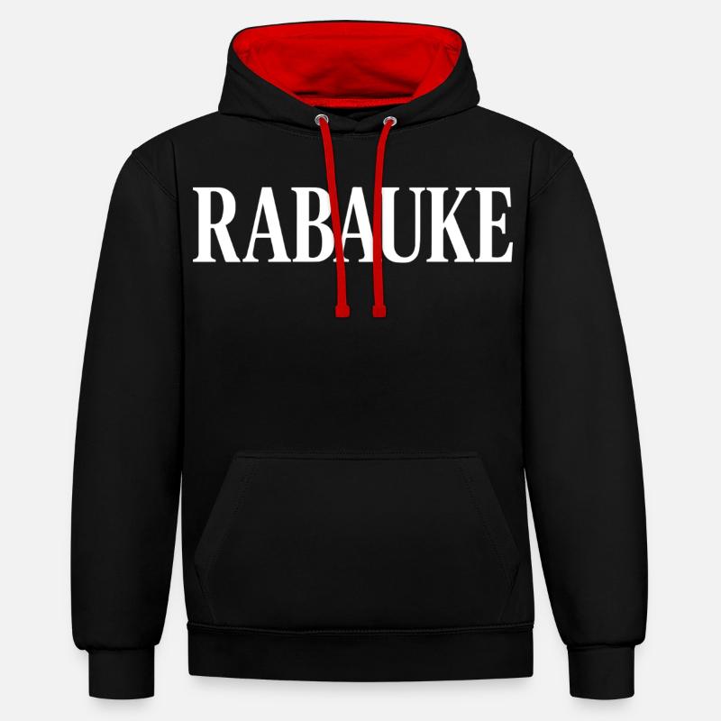 Loubard - Sweat à capuche contrasté - noir/rouge