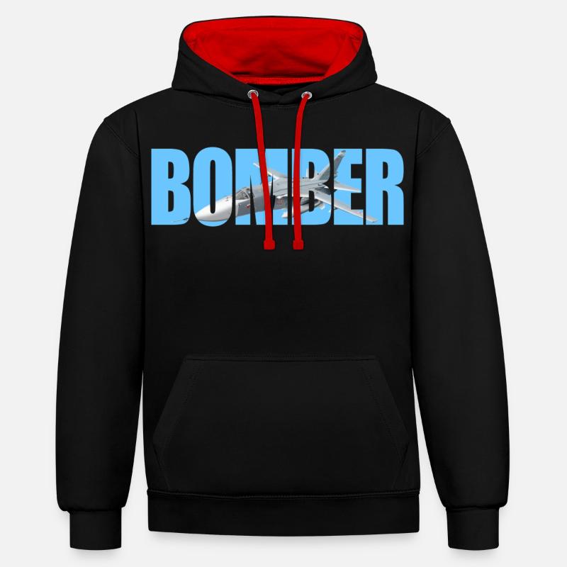 Bomber Su-24 - Contrast hoodie - black/red