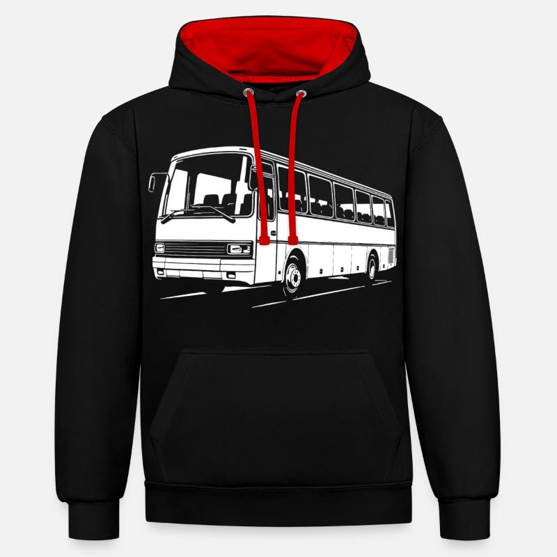 Classiques de la route - Sweat à capuche contrasté - noir/rouge