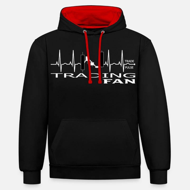 Conception de graphiques de trading Pulse - Sweat à capuche contrasté - noir/rouge