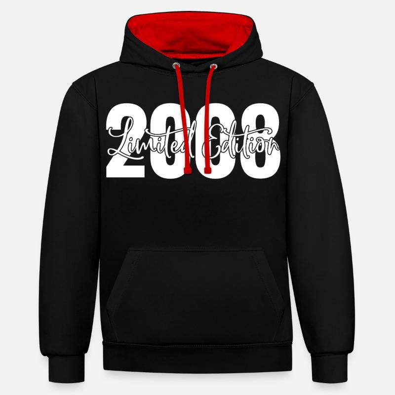 Edition limitée 2008 - Sweat à capuche contrasté - noir/rouge