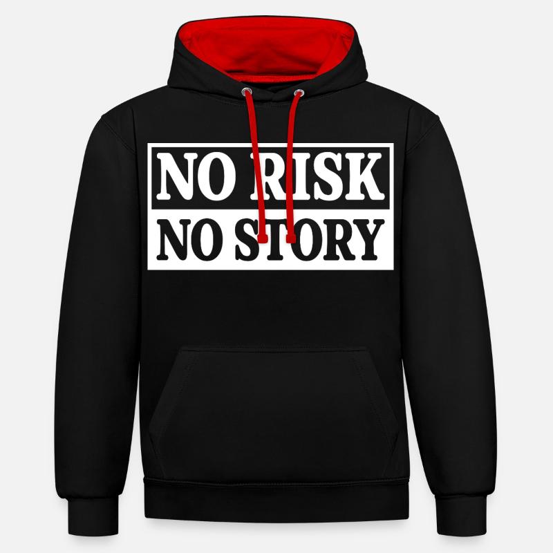 Pas de risque, pas d’histoire - Sweat à capuche contrasté - noir/rouge