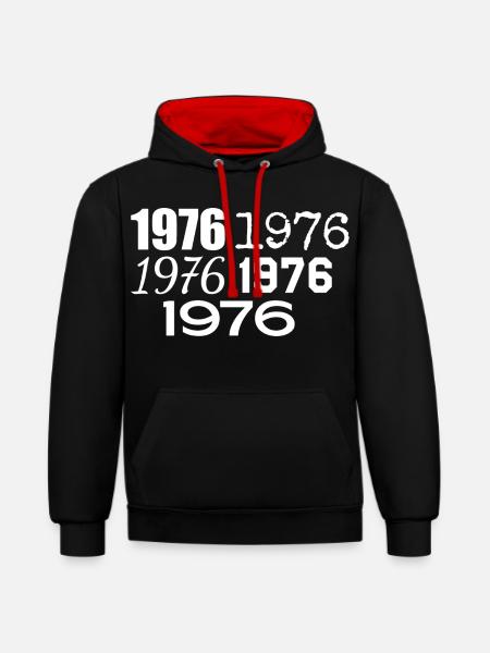 1976 - Contrast hoodie - black/red