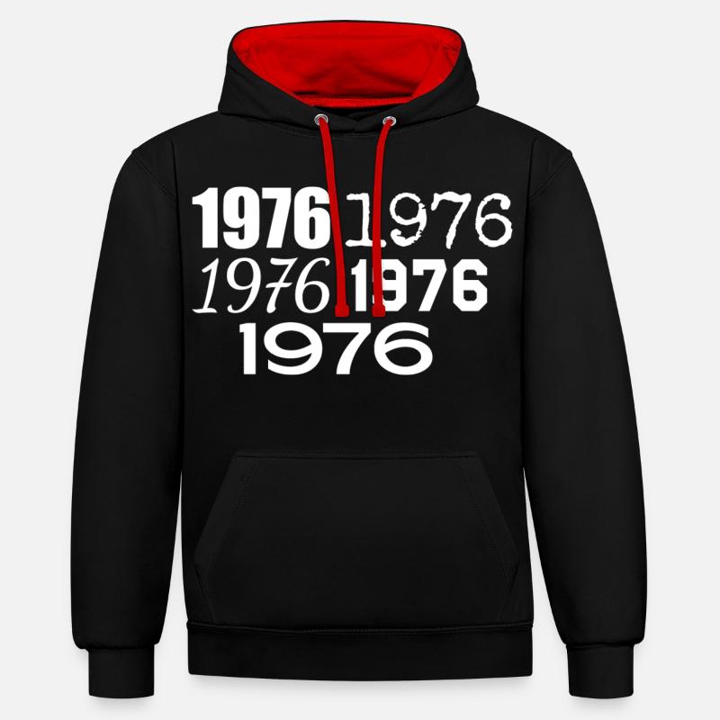 1976 - Contrast hoodie - black/red