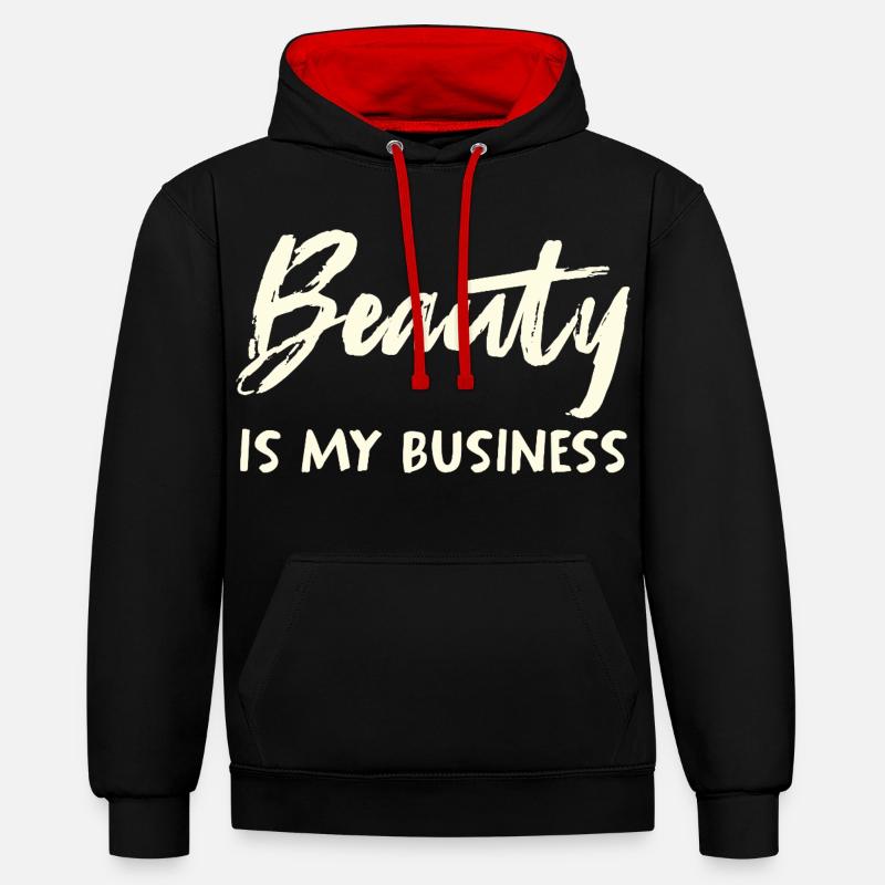 La beauté est mon affaire - Sweat à capuche contrasté - noir/rouge