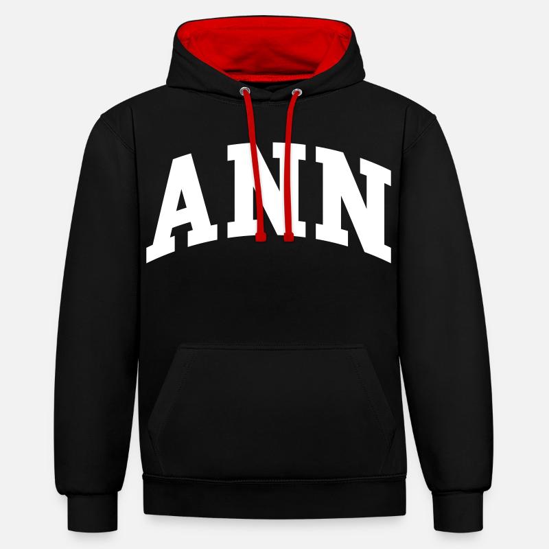 Ann - Sweat à capuche contrasté - noir/rouge