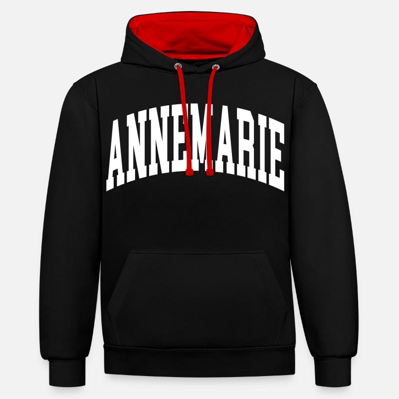 Annemarie - Sweat à capuche contrasté - noir/rouge