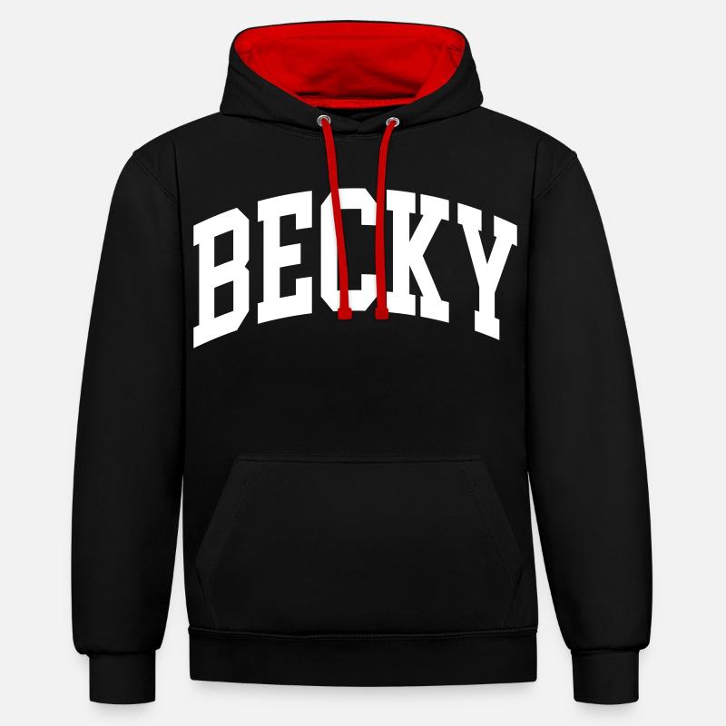 Becky - Sweat à capuche contrasté - noir/rouge
