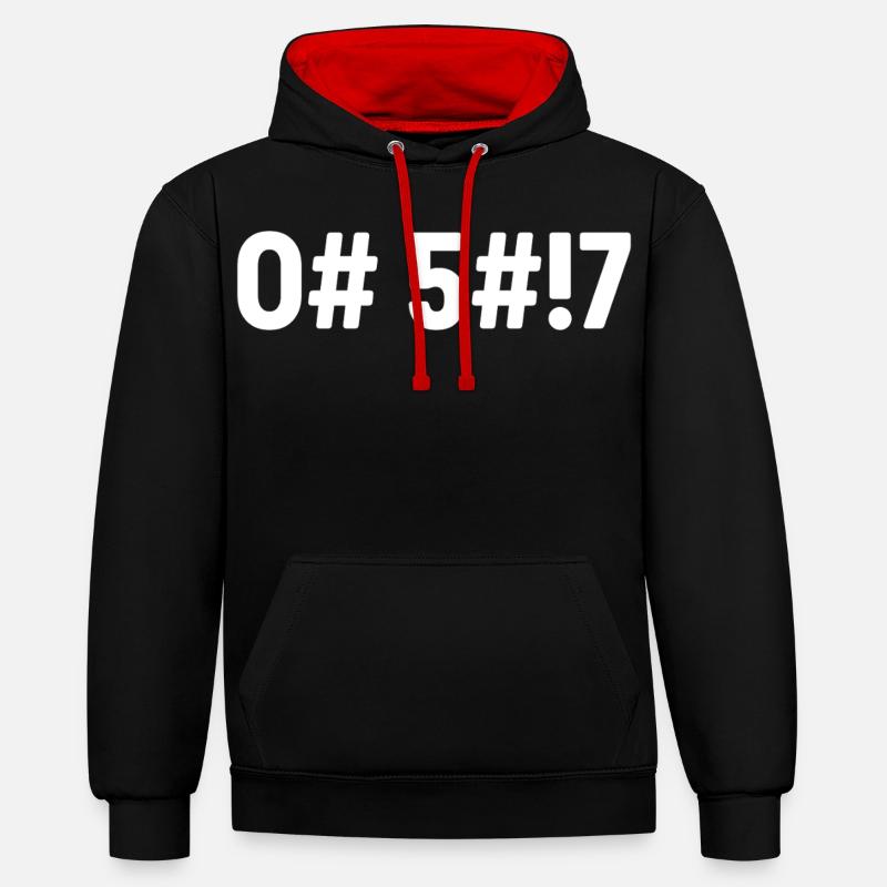 Oh Scheiße, codiert - Kontrast-Hoodie - Schwarz/Rot