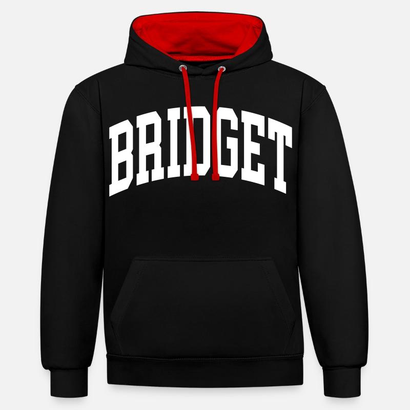 Bridget - Sweat à capuche contrasté - noir/rouge