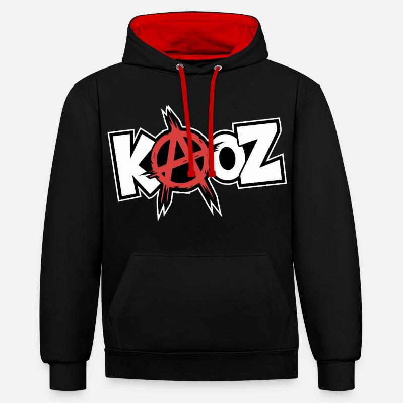 Kool KAOZ Anarchy Graffiti - Sweat à capuche contrasté - noir/rouge
