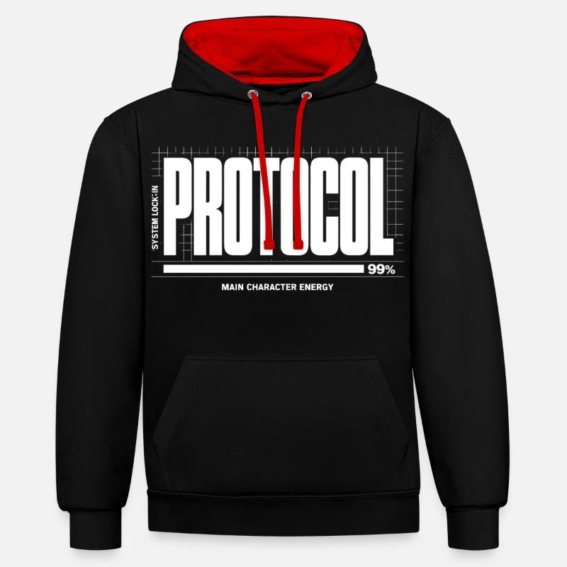 System Down Unperfektes Projekt - Kontrast-Hoodie - Schwarz/Rot