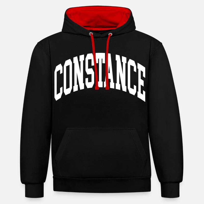 Constance - Sweat à capuche contrasté - noir/rouge