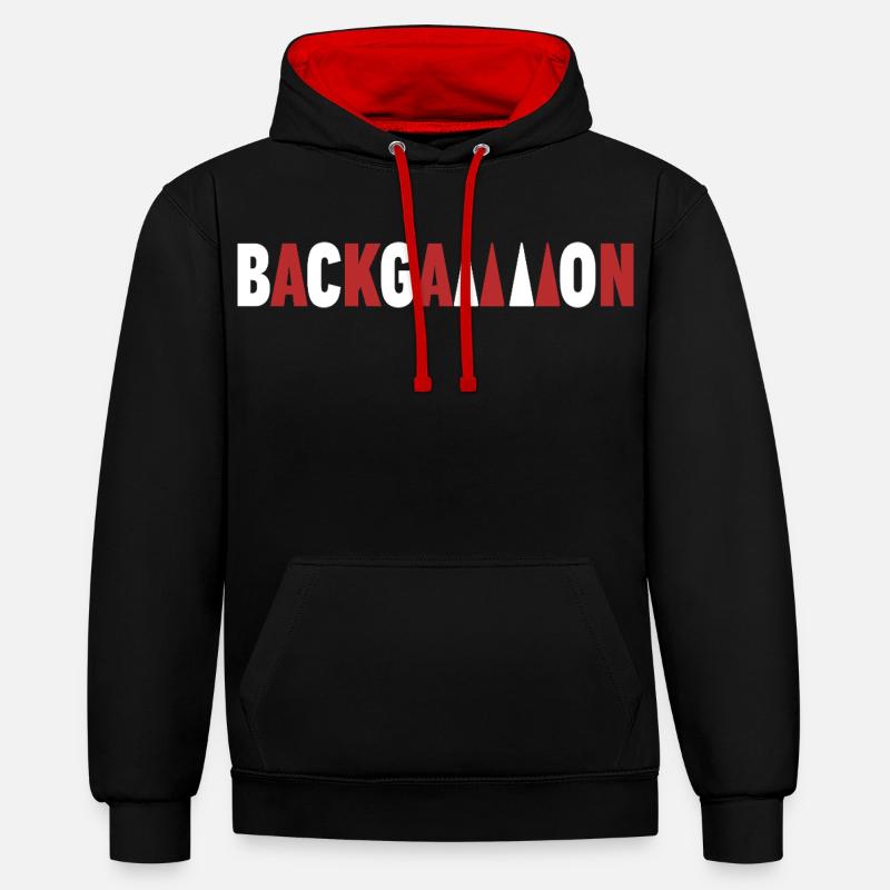 backgammon - Sweat à capuche contrasté - noir/rouge