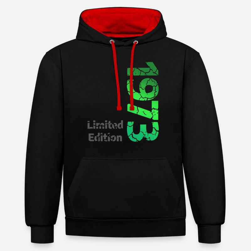 1973 Édition limitée - Sweat à capuche contrasté - noir/rouge